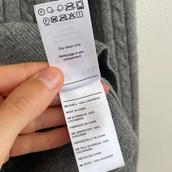 UNTUCKit Gray Cashmere Cable Knit 1/4 Button Pullover Sweater La Frenz medium M - Picture 11 of 12